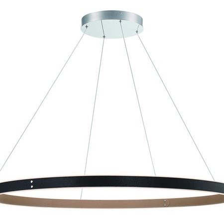 EUROFASE Verdura Modern Integrated LED Indoor Chandelier, 1-Light, Round, Dimmable, Black/Brown 43898-015